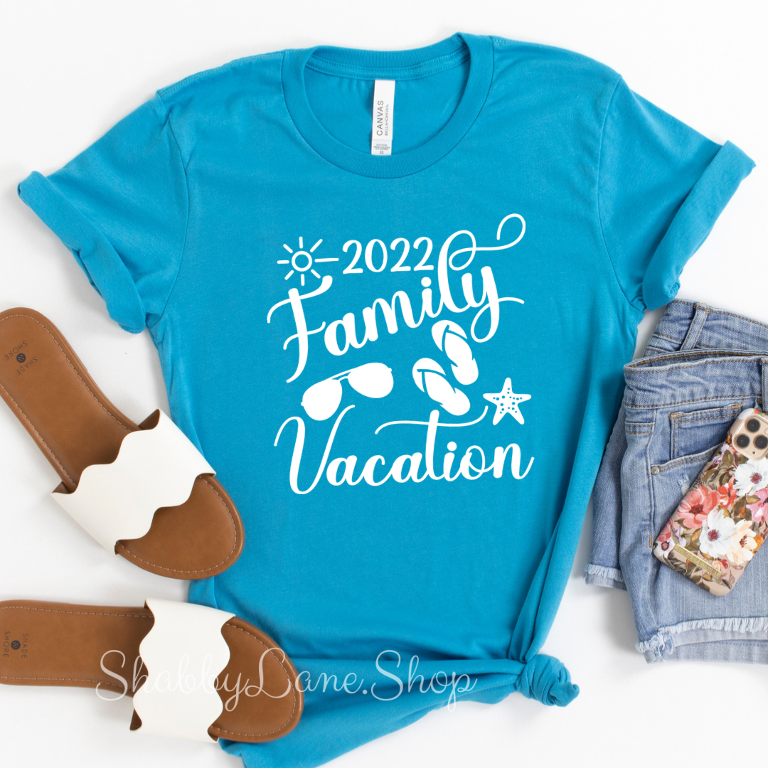 Family Vacation - Aqua T-shirt tee Shabby Lane