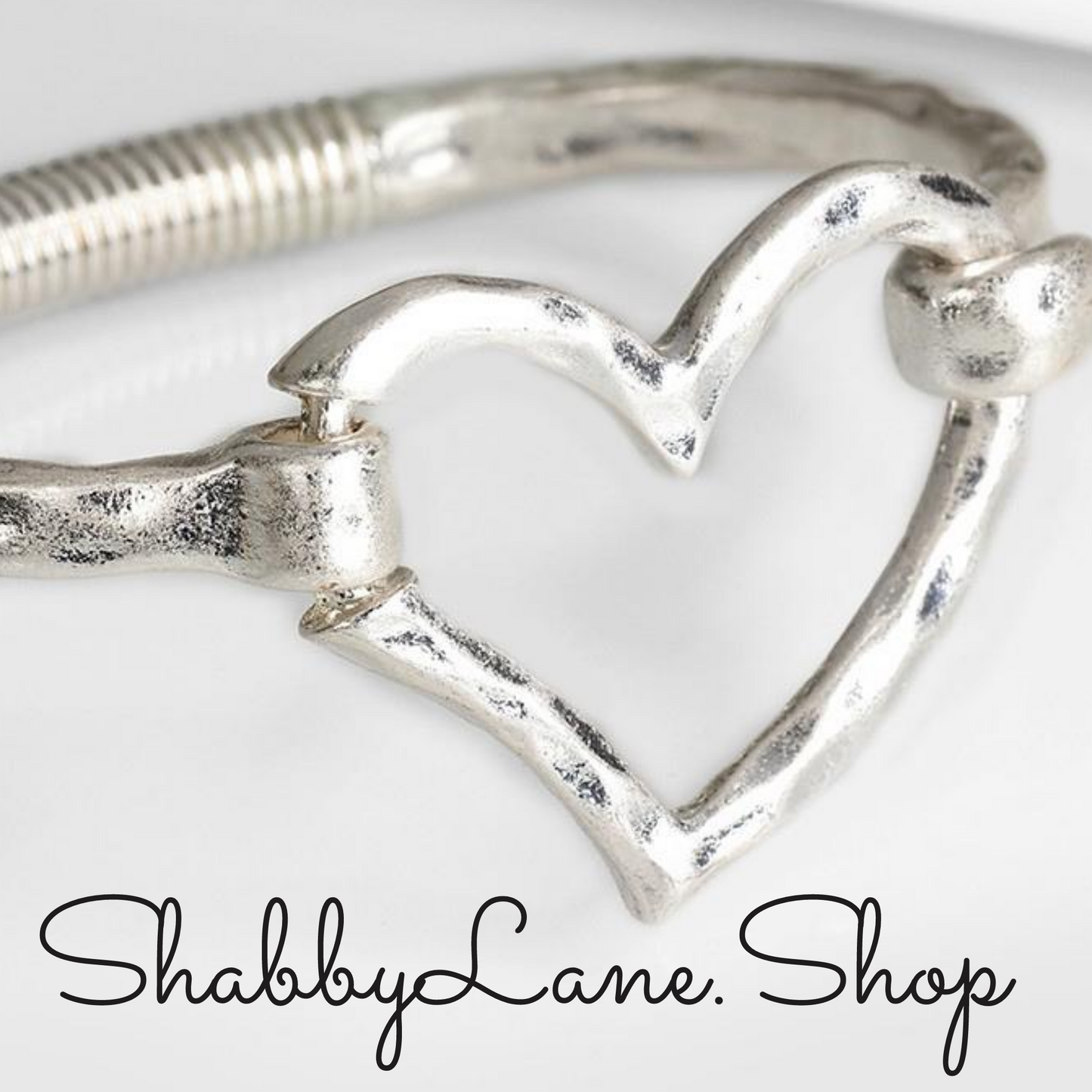 Sweet Heart bracelet - Silver Metal Shabby Lane