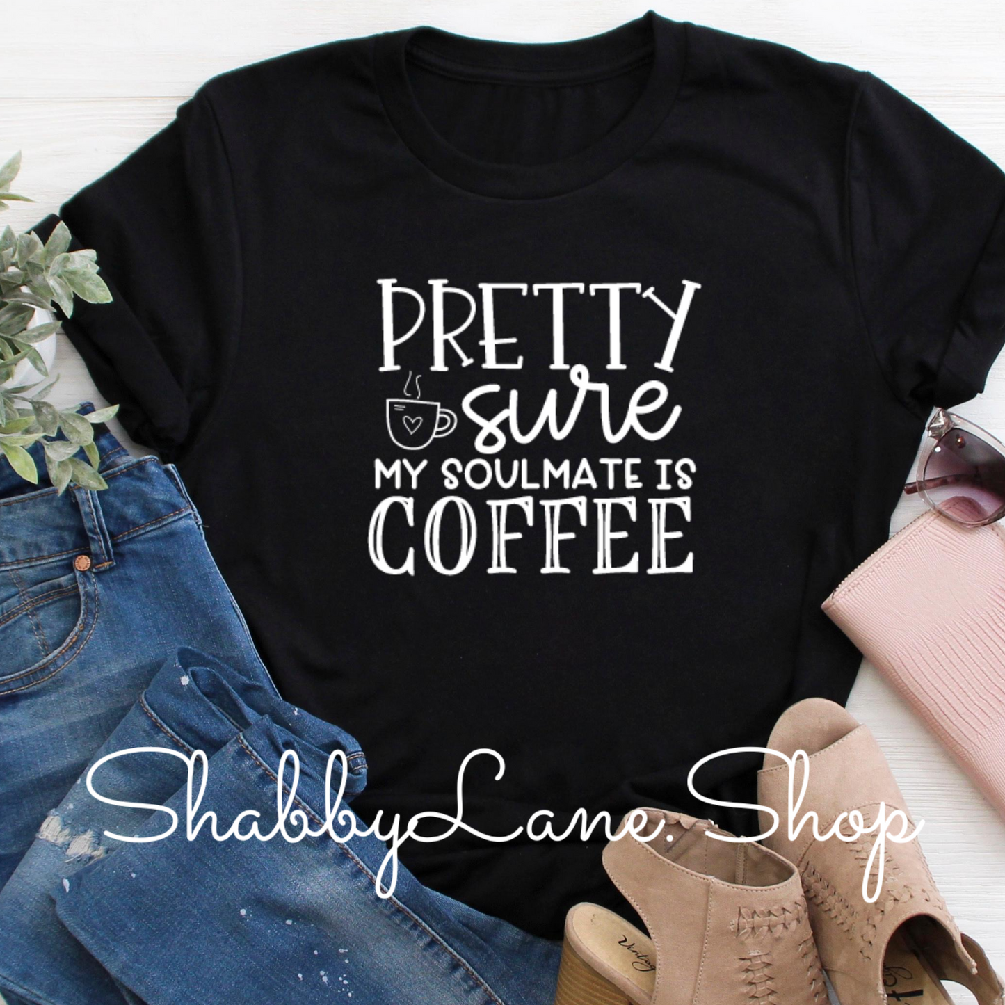 Coffee soulmate- black tee Shabby Lane