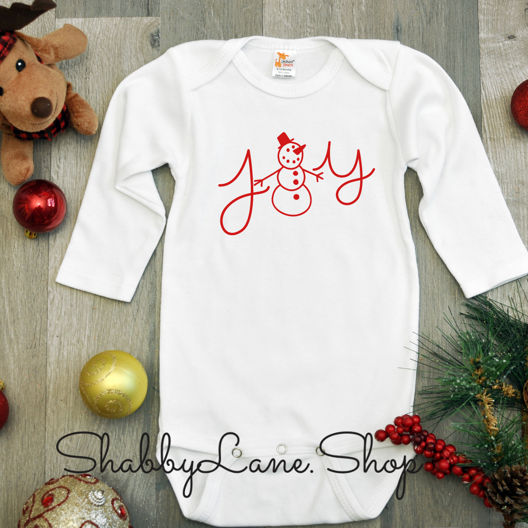 Snowman Joy Christmas bodysuit- white Shabby Lane