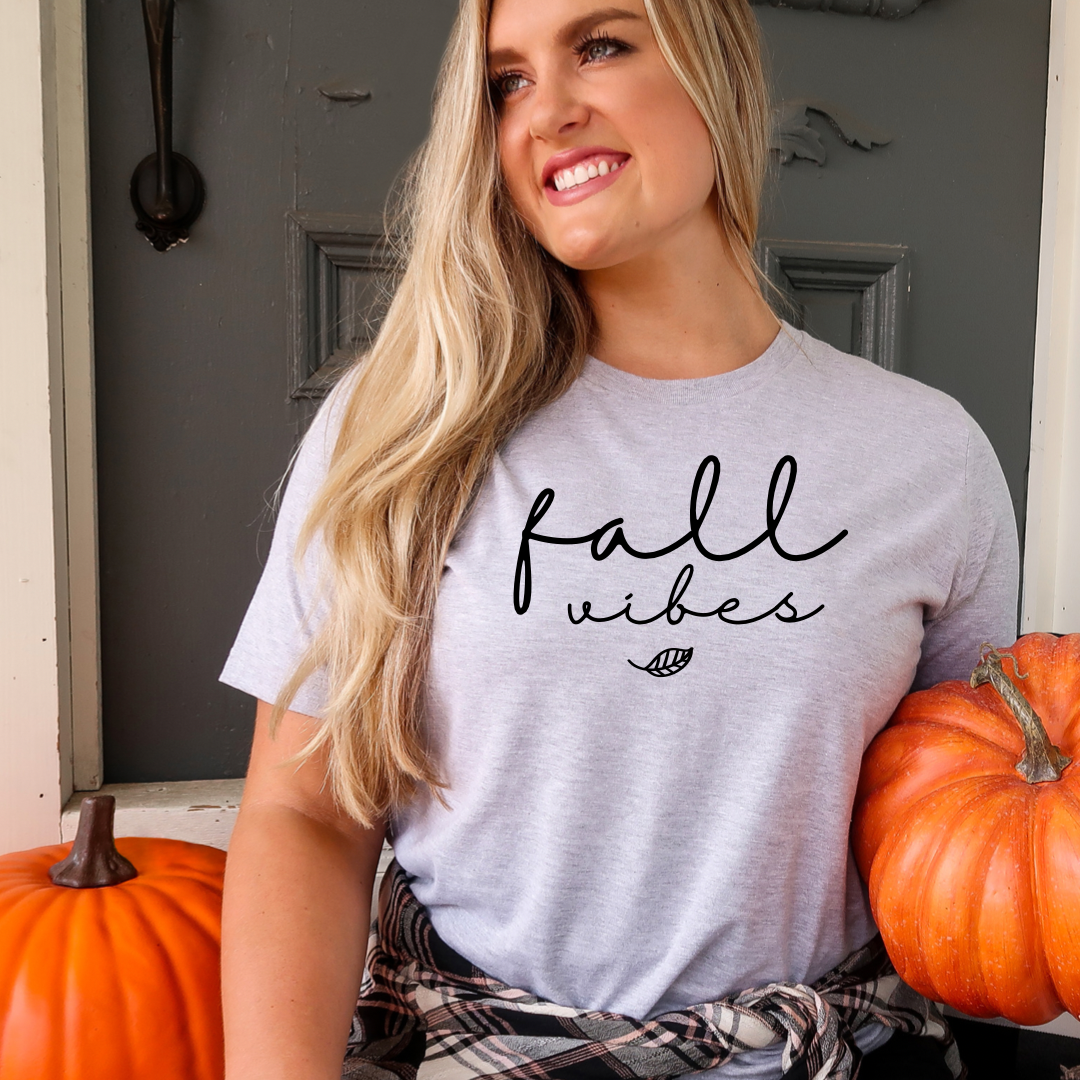 Fall vibes leaf - Gray t-shirt tee Shabby Lane