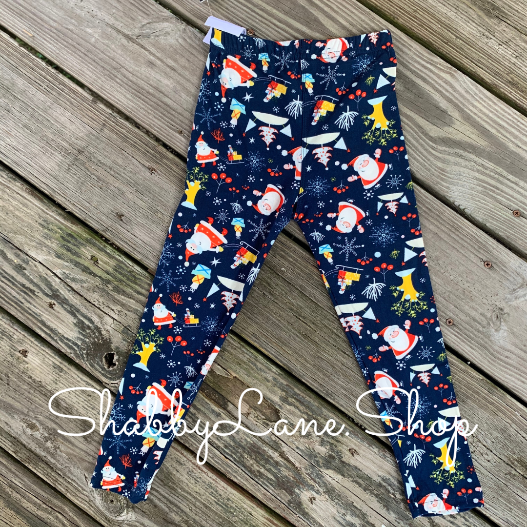 Children’s leggings - blue Santa Shabby Lane