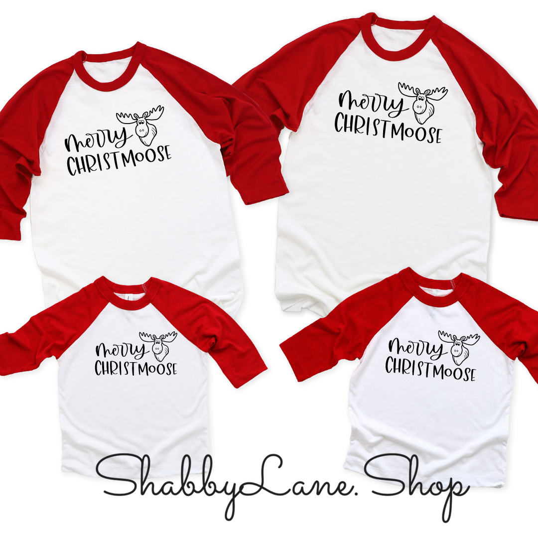 Merry Christmoose - red sleeves lady tee Shabby Lane