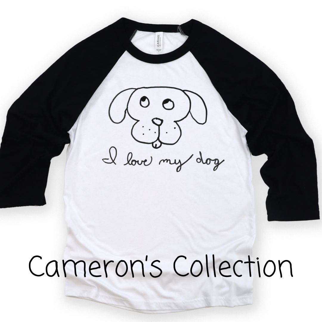 I love my dog - Cameron collection black sleeves tee Shabby Lane