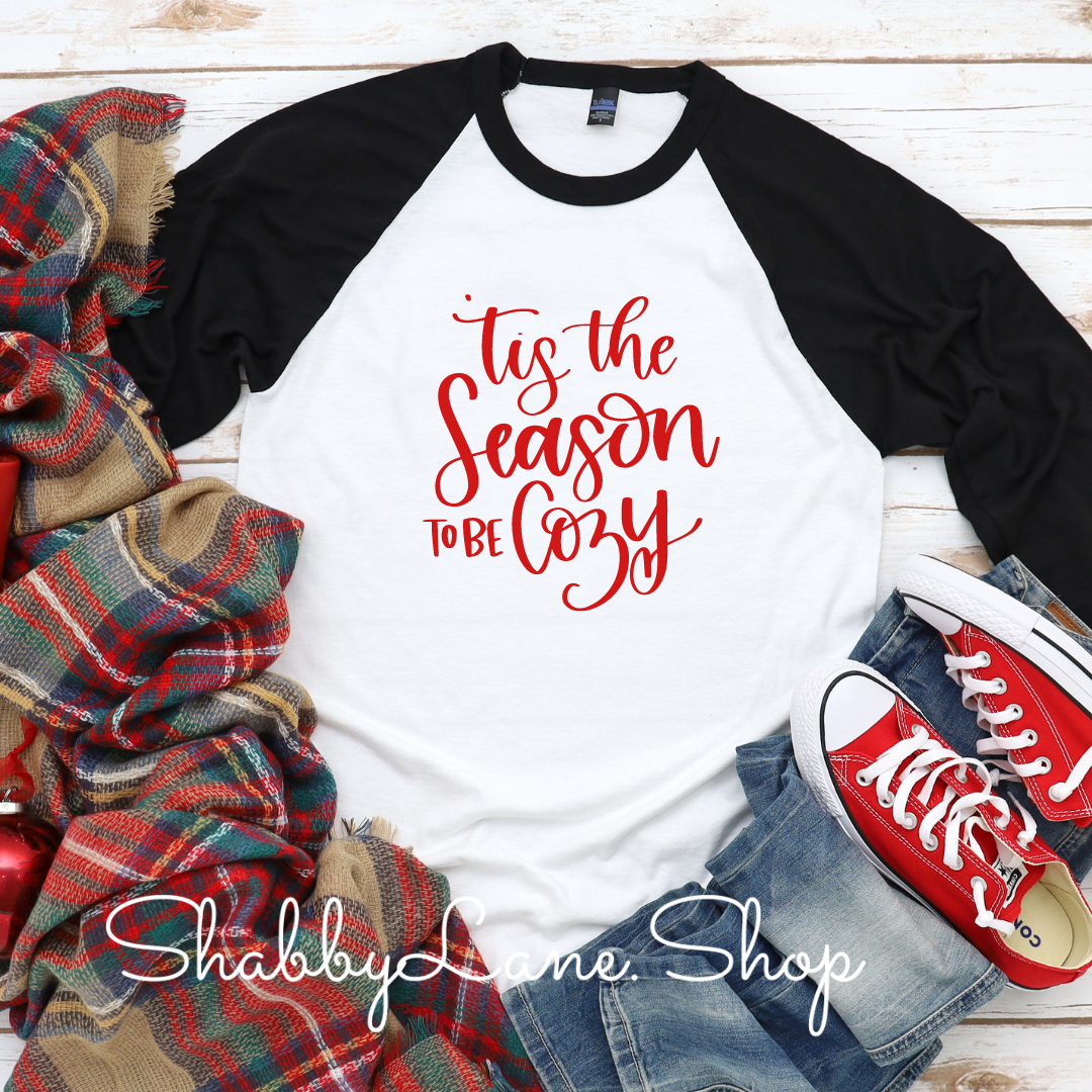 Tis the season to be cozy - black sleeves tee Shabby Lane