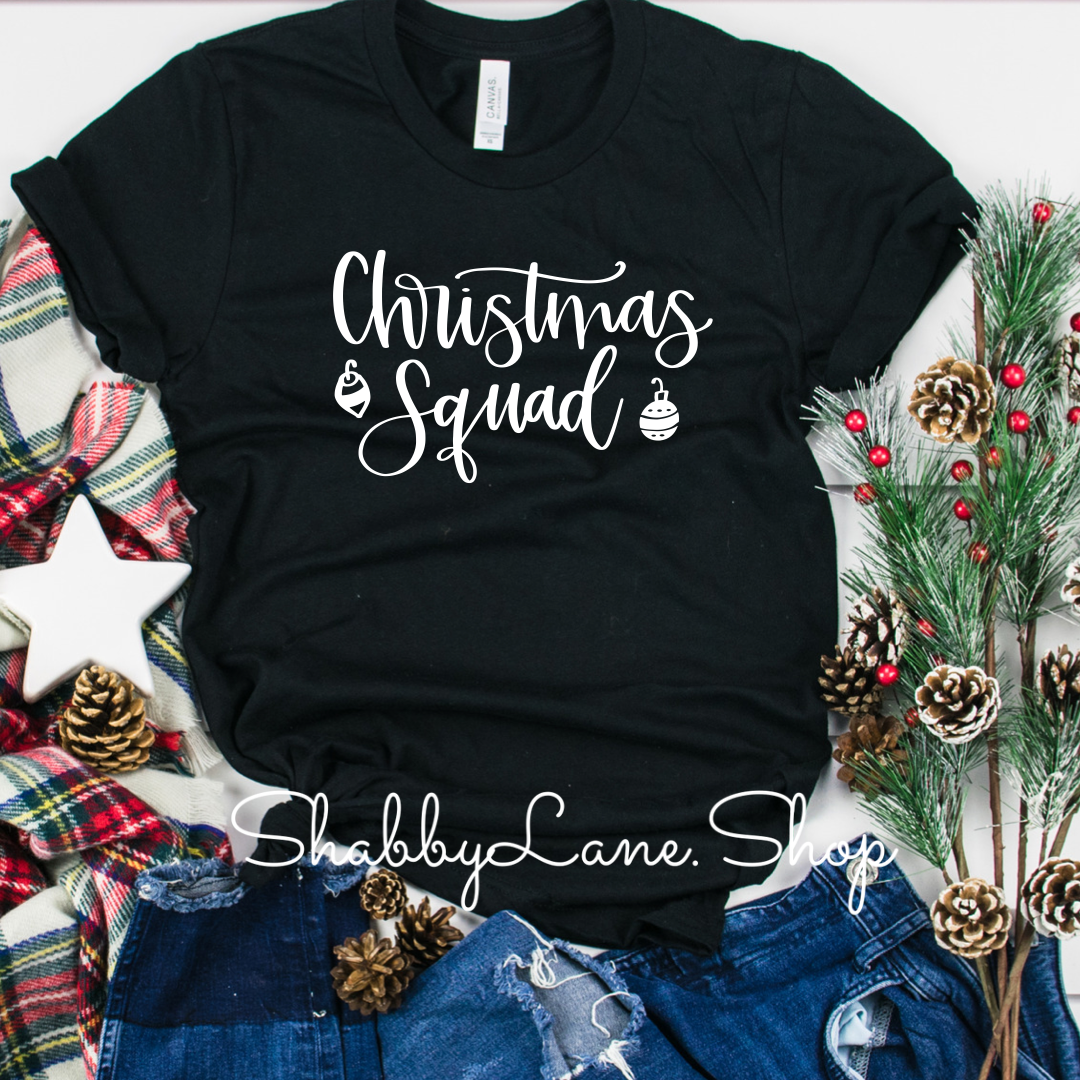 Christmas squad toddler/kids black shirt sleeve Shabby Lane