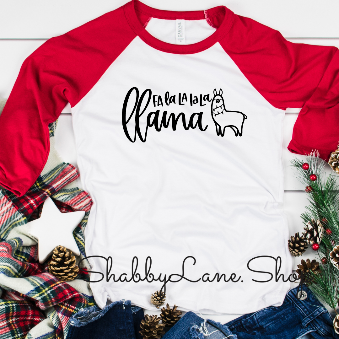 Fala lama - red sleeves tee Shabby Lane