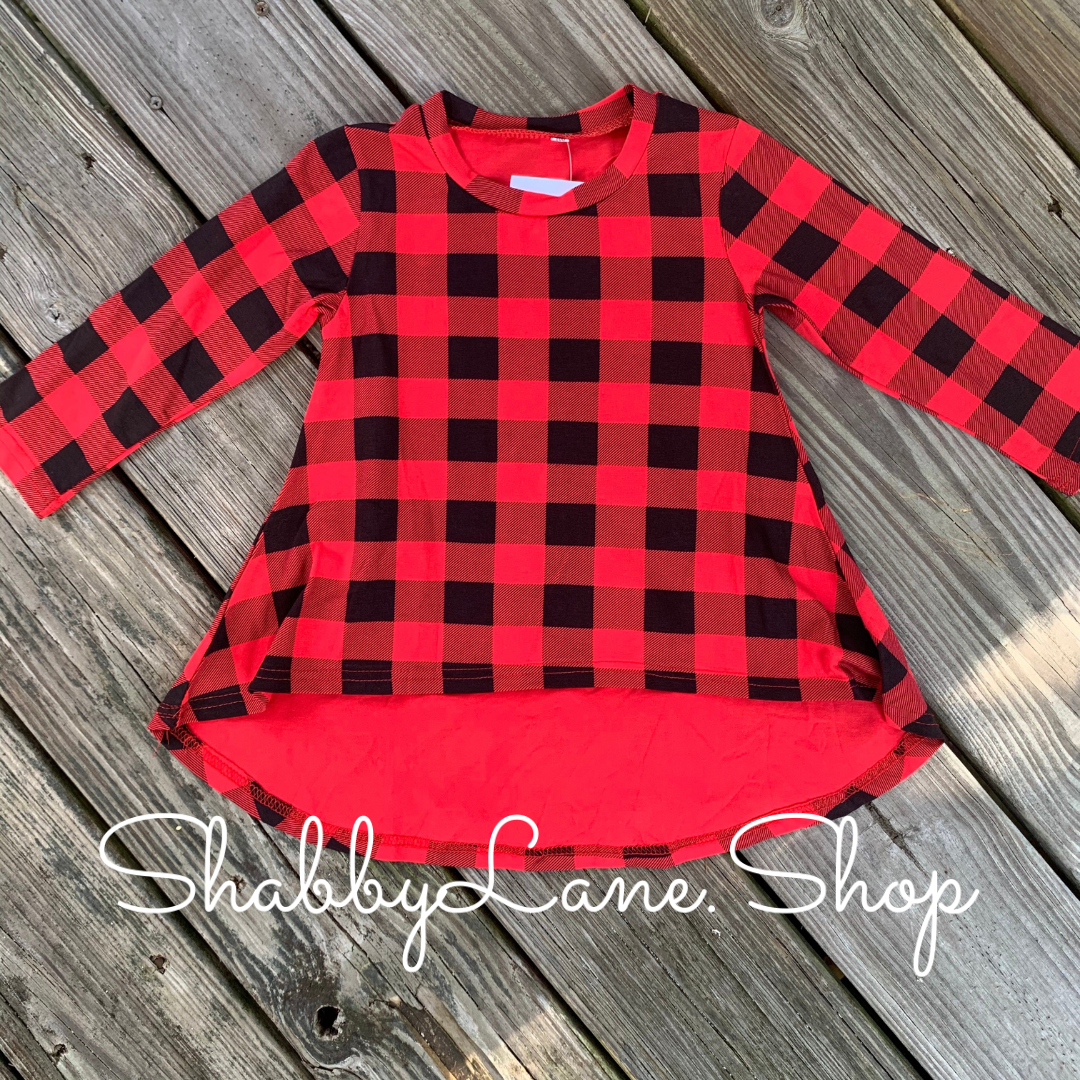 Buffalo plaid toddler Hi/lo tunic Shabby Lane