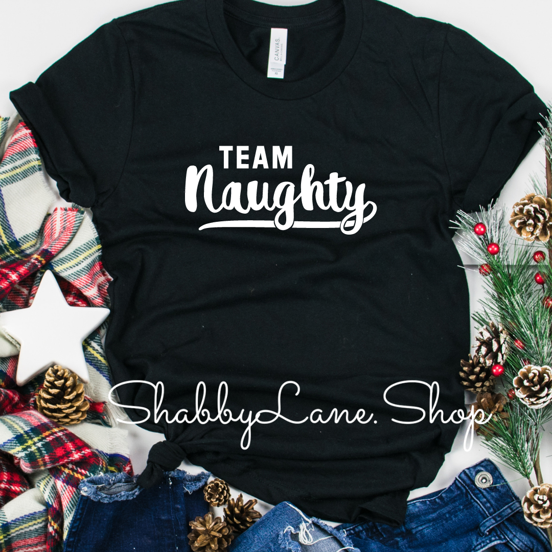 Team naughty - Black tee Shabby Lane