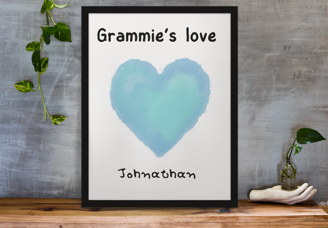 Grammie’s Love - 1 child name - personalized 8x10 print Shabby Lane