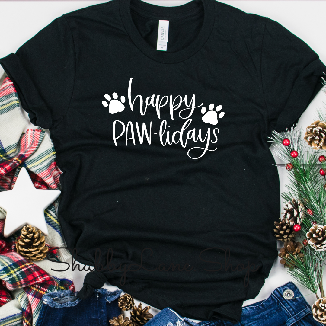 Happy Pawlidays - Black tee Shabby Lane