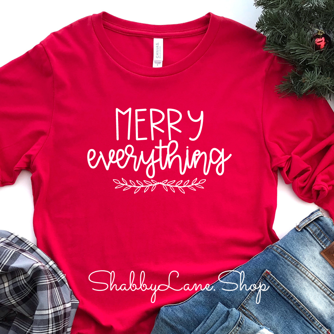 Merry everything - red long sleeve tee Shabby Lane