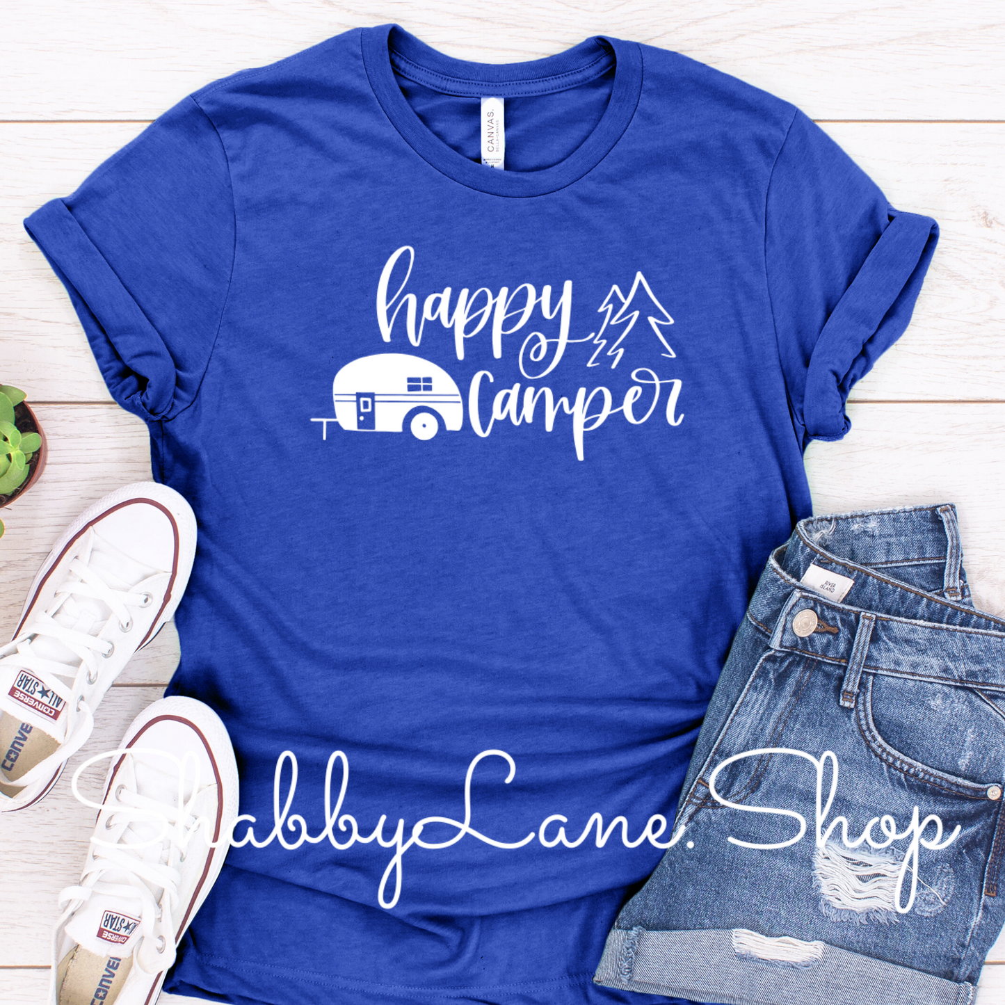 Happy Camper Royal blue camper tee Shabby Lane