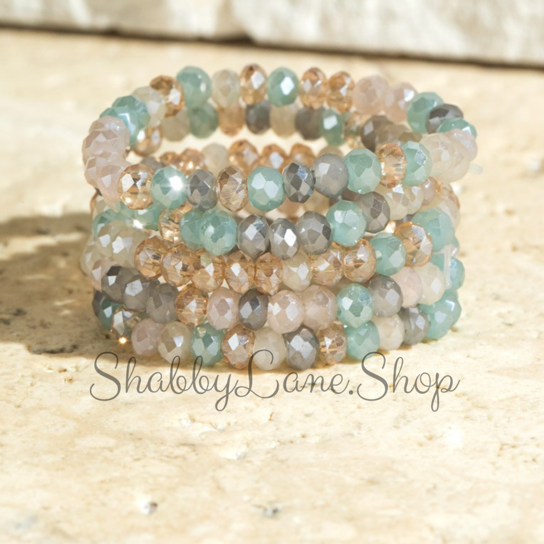 Stackable beaded ring teal Shabby Lane