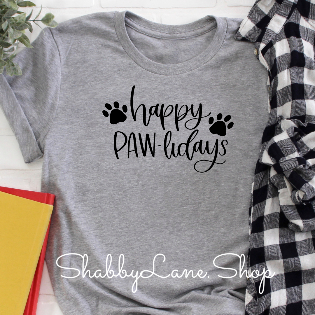 Happy Pawlidays -Gray tee Shabby Lane