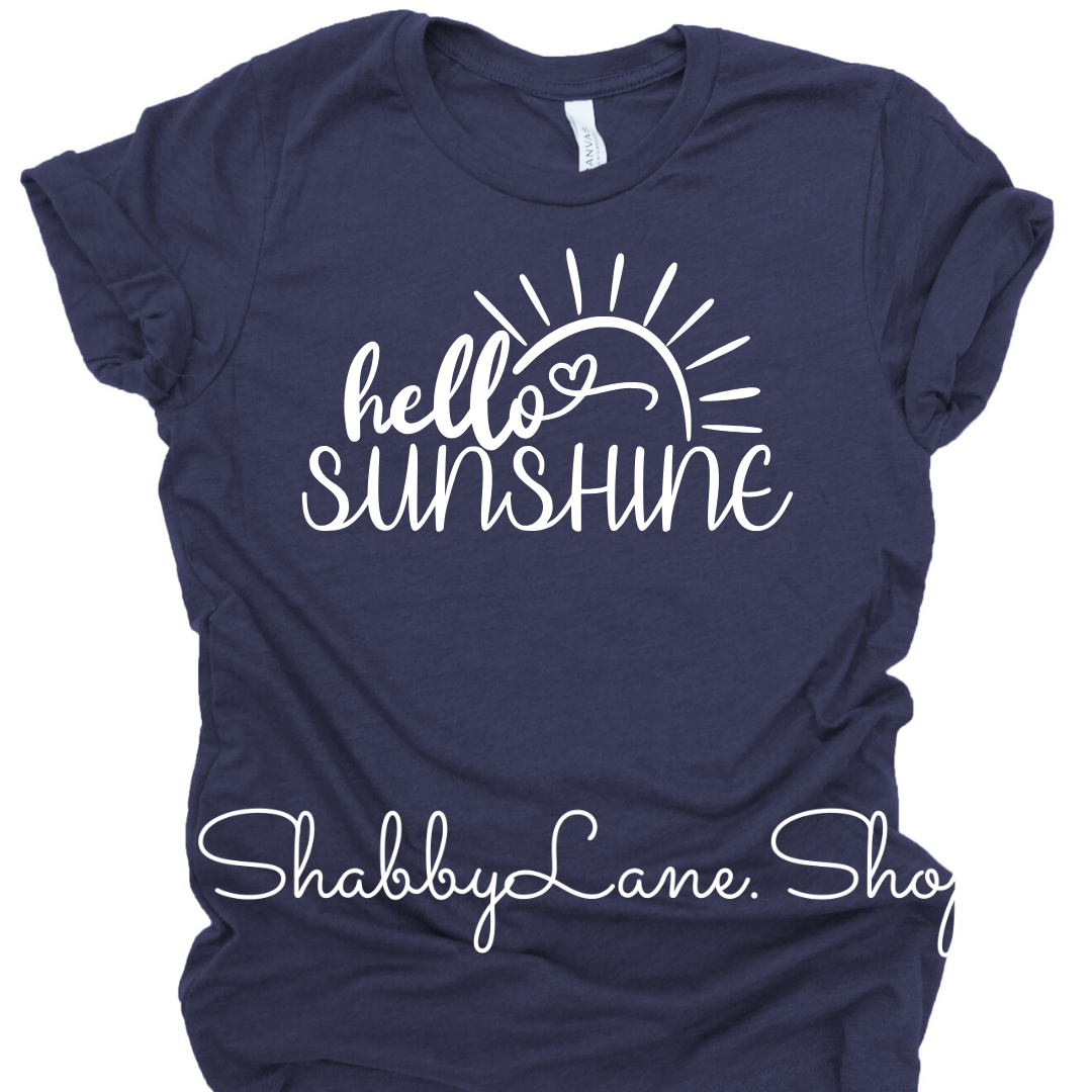 Hello Sunshine! - Heather Navy tee Shabby Lane
