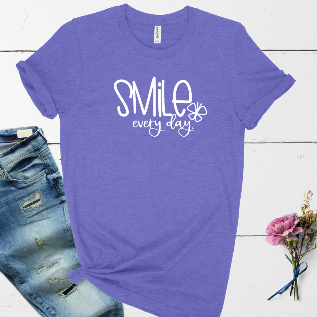 Smile Everyday tee - lavender Heather tee Shabby Lane
