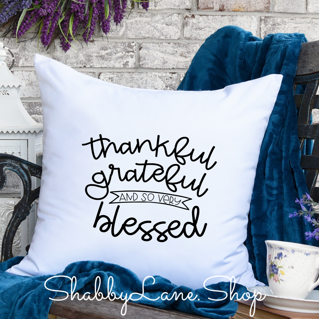 Thankful Grateful - pillow white Shabby Lane