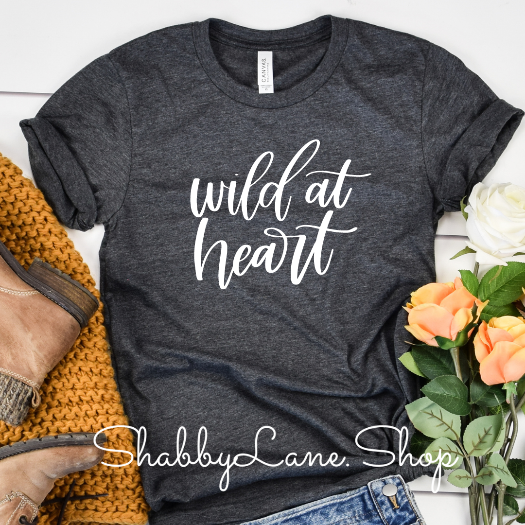 Wild at heart - Dk gray t-shirt tee Shabby Lane
