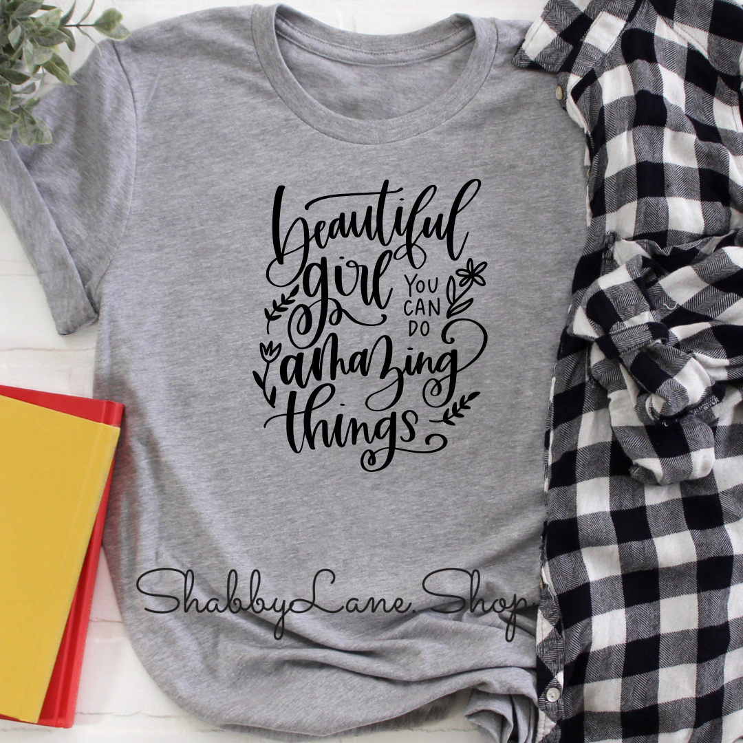 Beautiful Girl - Gray T-shirt tee Shabby Lane