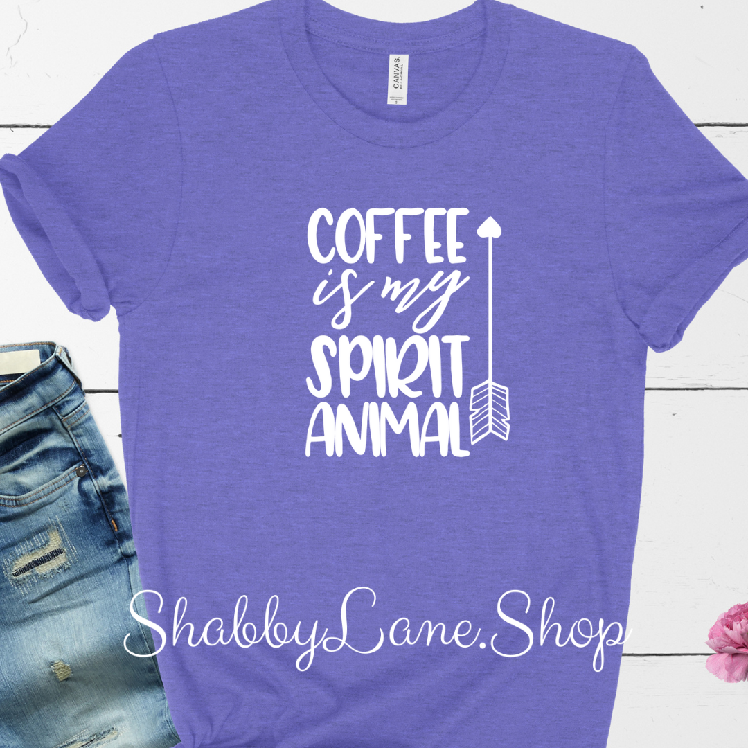 Coffee is my Spirit Animal - Lavender T-shirt tee Shabby Lane