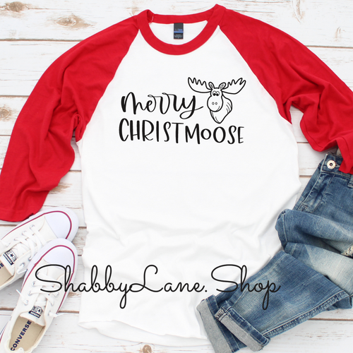 Merry Christmoose - red sleeves unisex tee Shabby Lane   