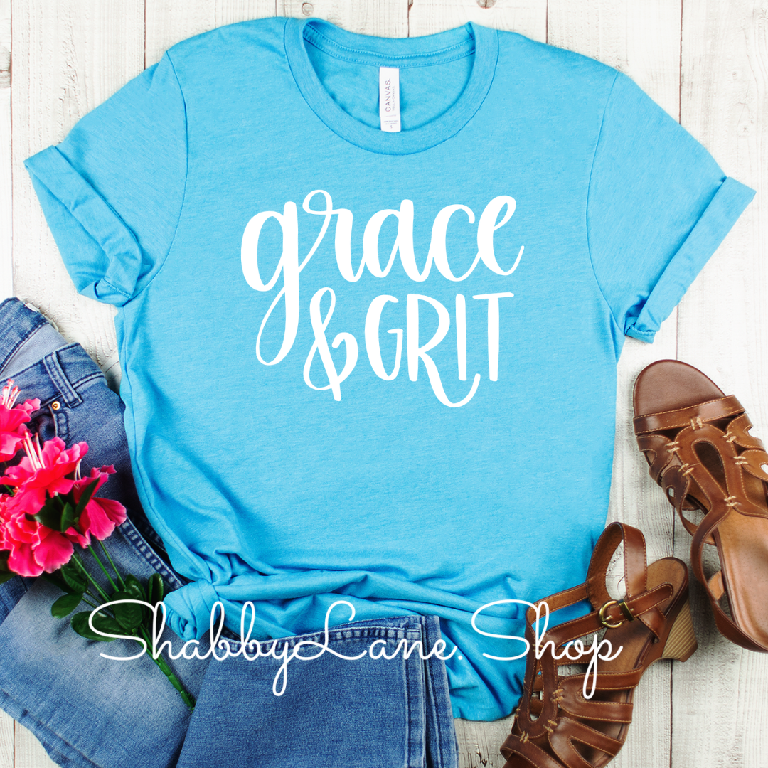 Grace and Grit tee Aqua tee Shabby Lane