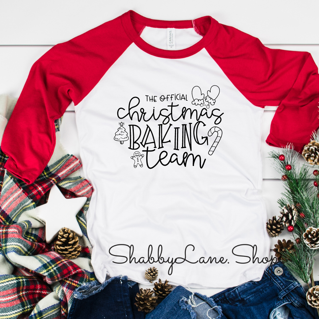 Christmas baking team - red sleeves tee Shabby Lane