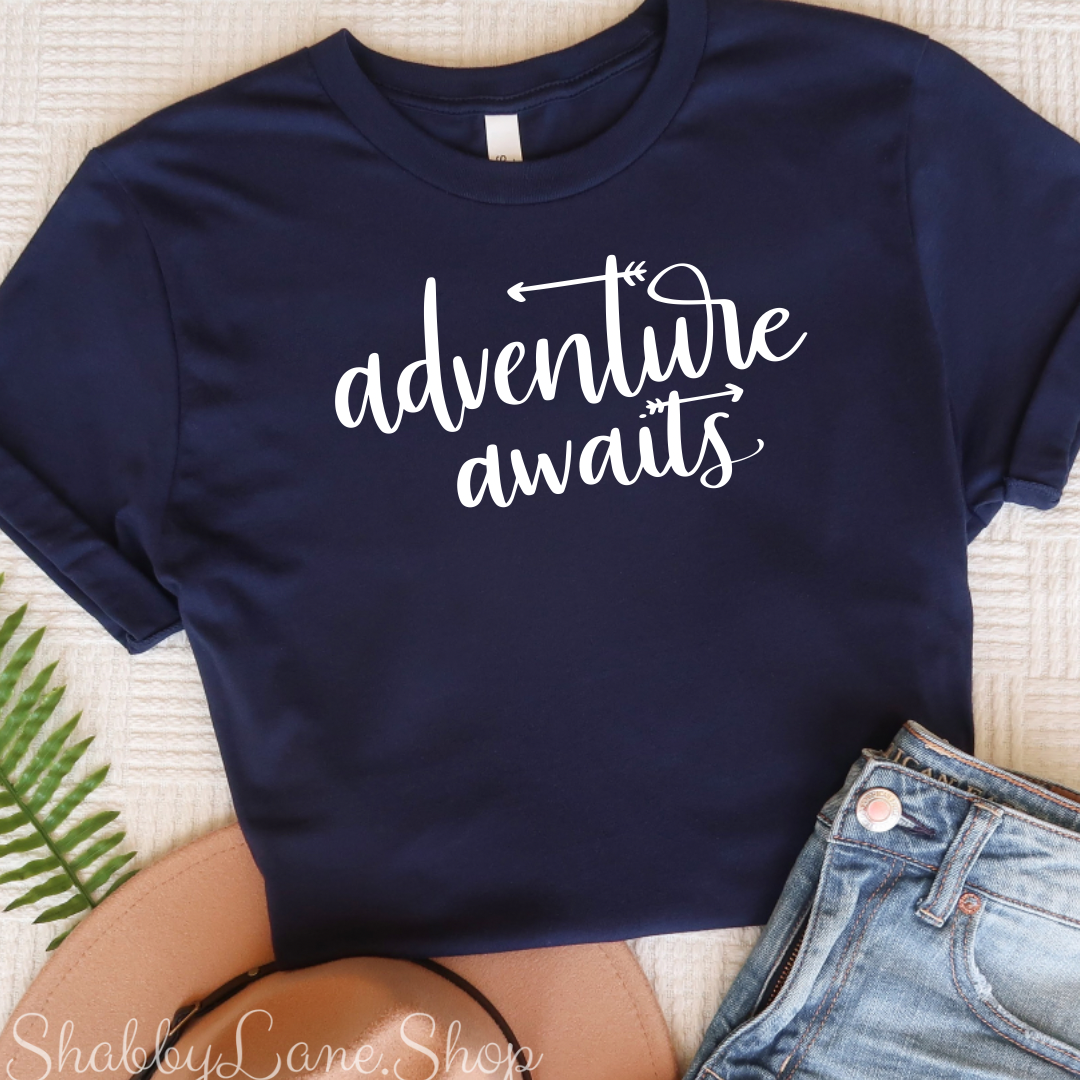 Adventure awaits - navy tee tee Shabby Lane