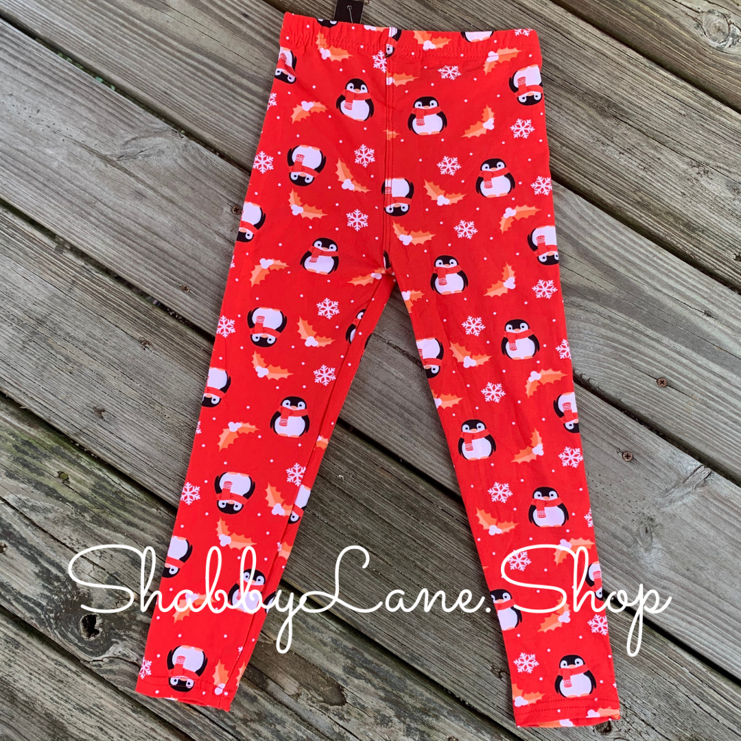 Children’s leggings - red penguins Shabby Lane