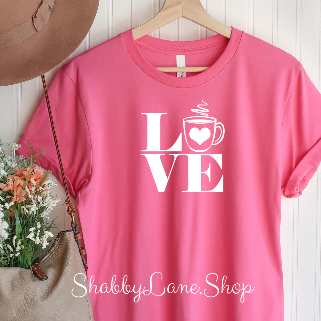 Coffee Love - Pink T-shirt tee Shabby Lane