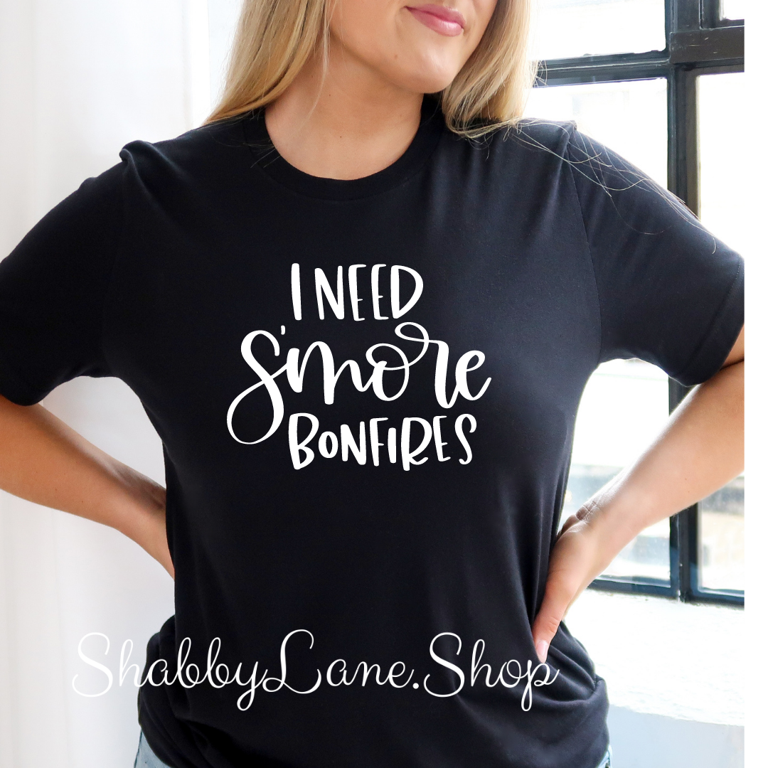 I need s’more bonfires - T-Shirt - Black tee Shabby Lane