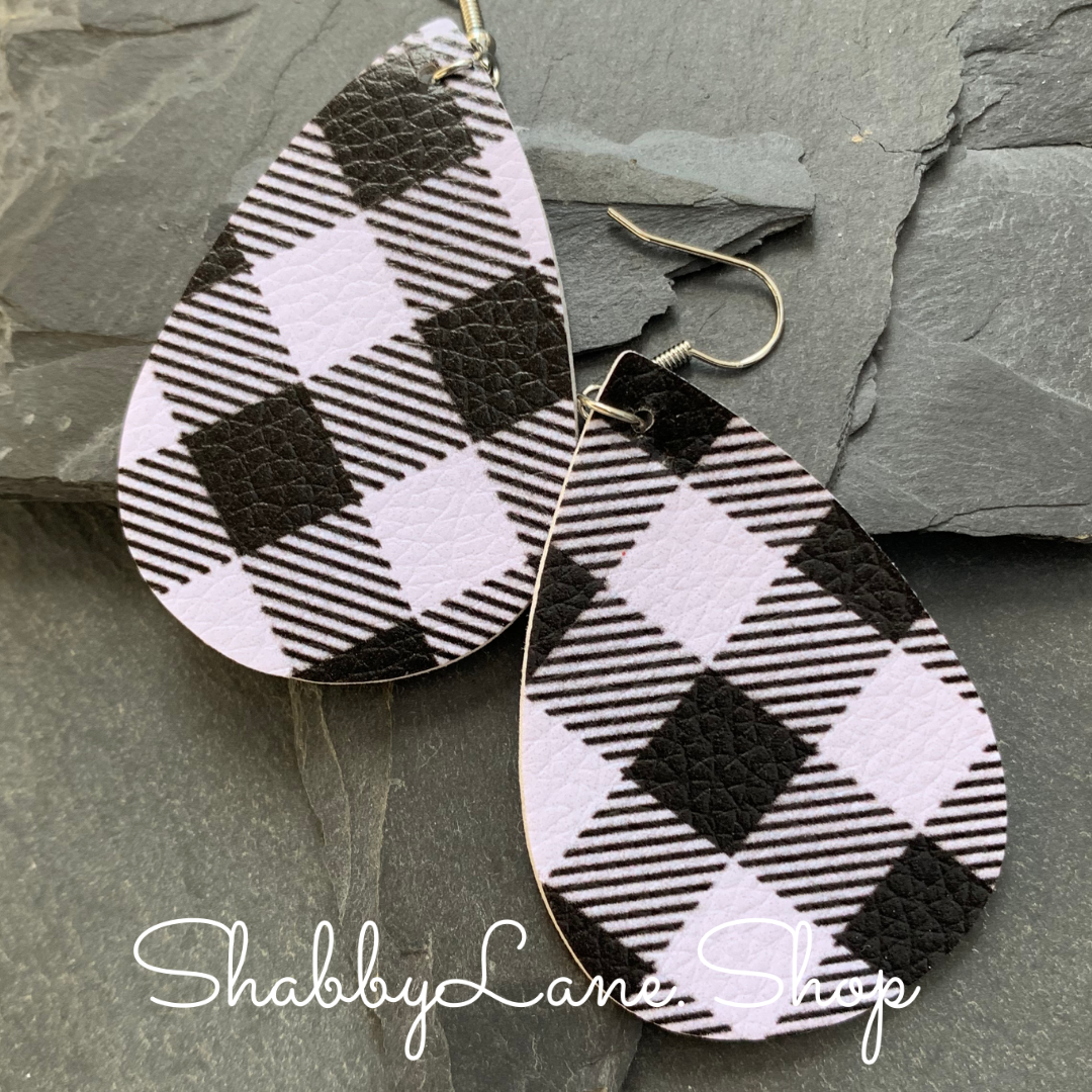 Buffalo plaid earrings -Black style 3 Shabby Lane