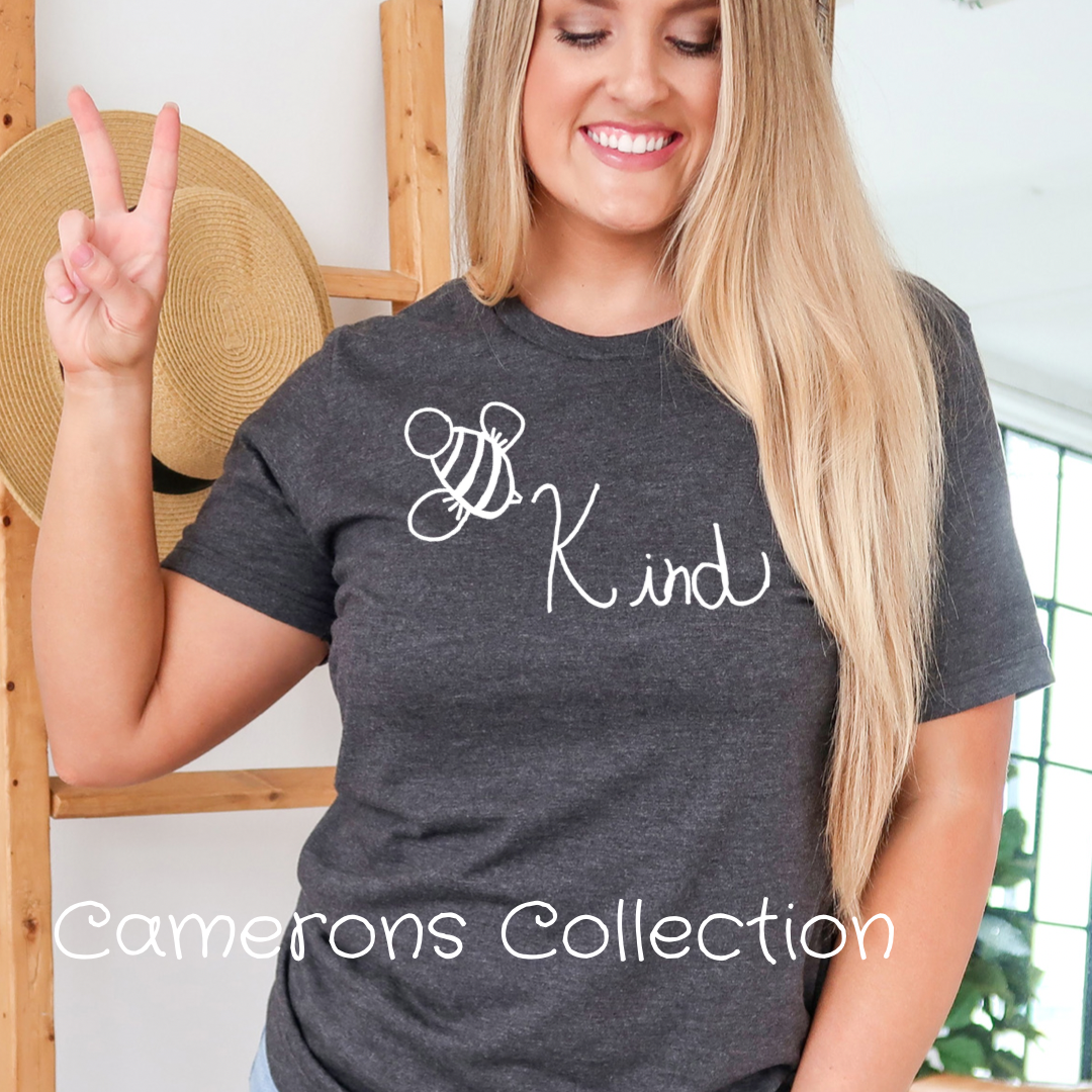 Bee Kind - Cameron Collection Dk Gray T-shirt tee Shabby Lane