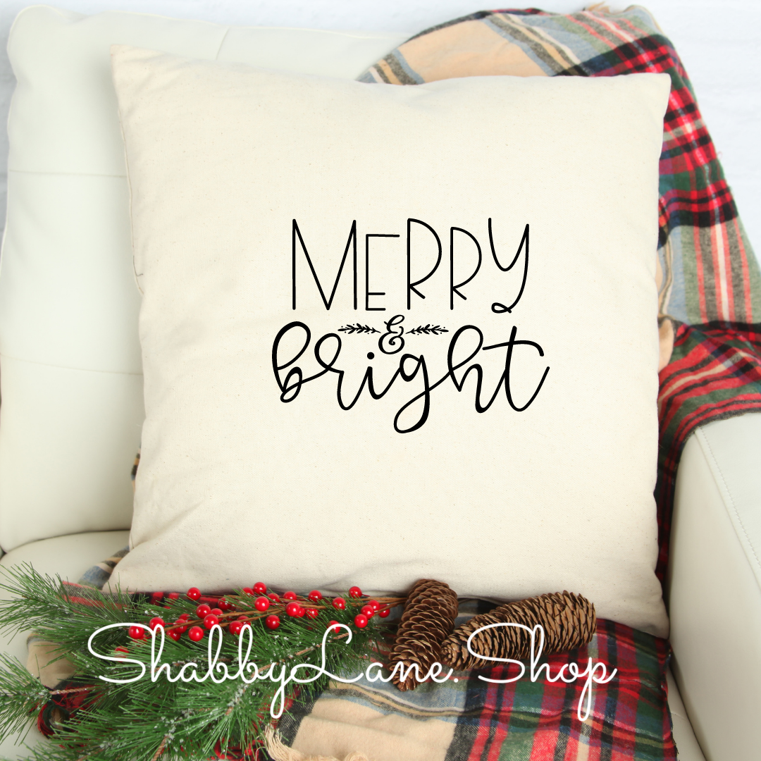 Merry & Bright - white pillow Shabby Lane