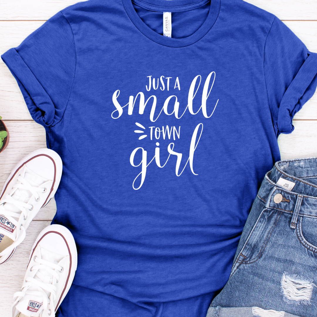 Just a Small Town Girl - Royal Blue tee Shabby Lane
