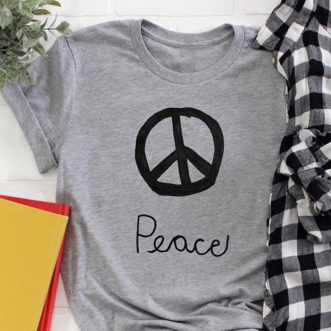 Peace - Cameron Collection Grey tee Shabby Lane