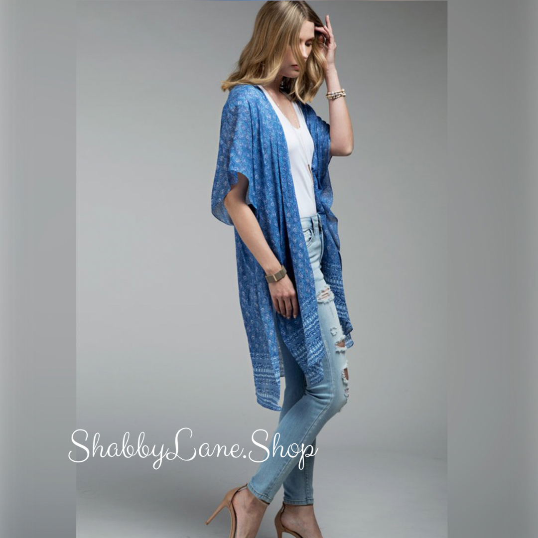 Floral and paisley blue kimono Shabby Lane