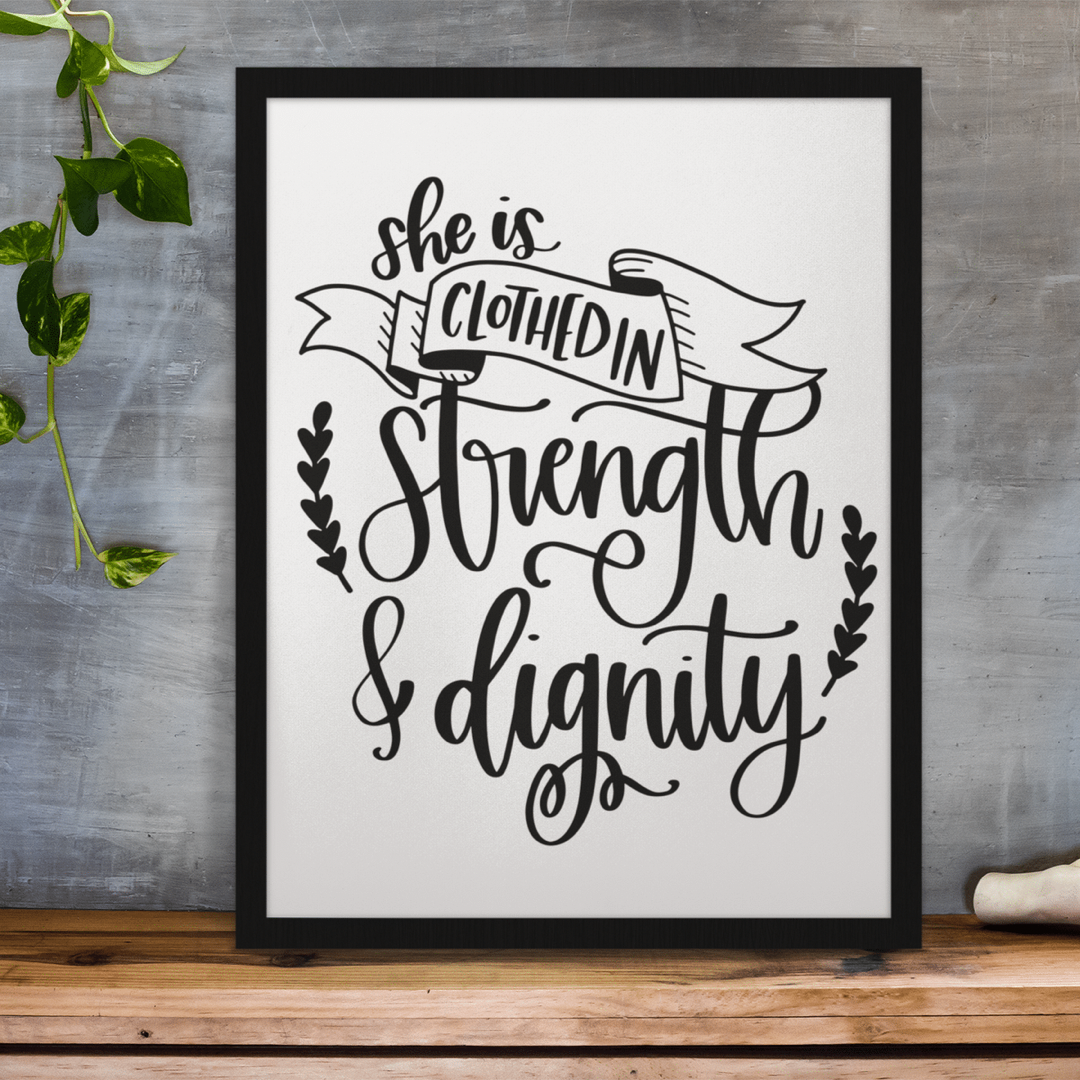 She is clothed in Strength - 8x10 print Shabby Lane