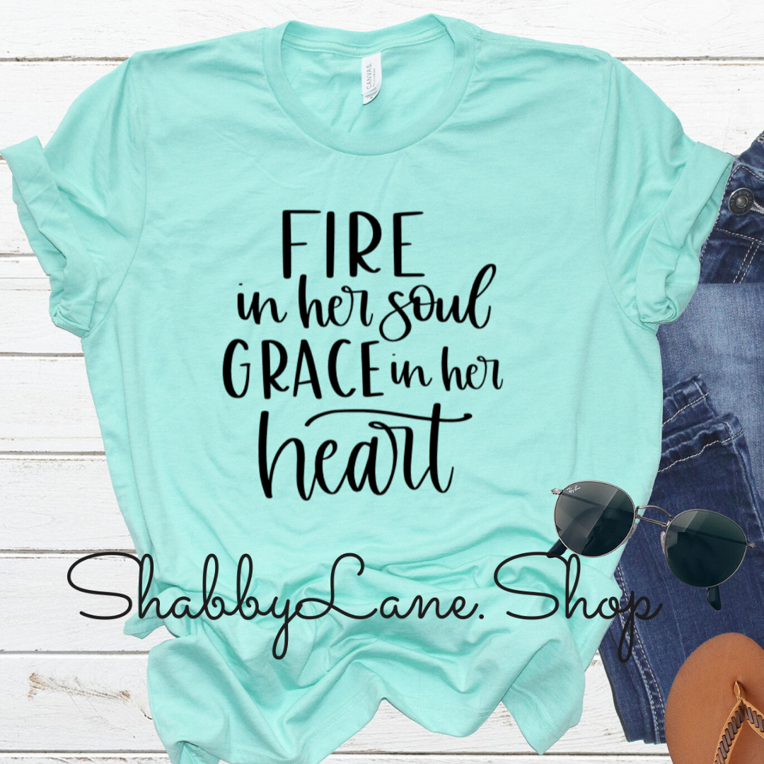 Fire in her soul - mint tee Shabby Lane