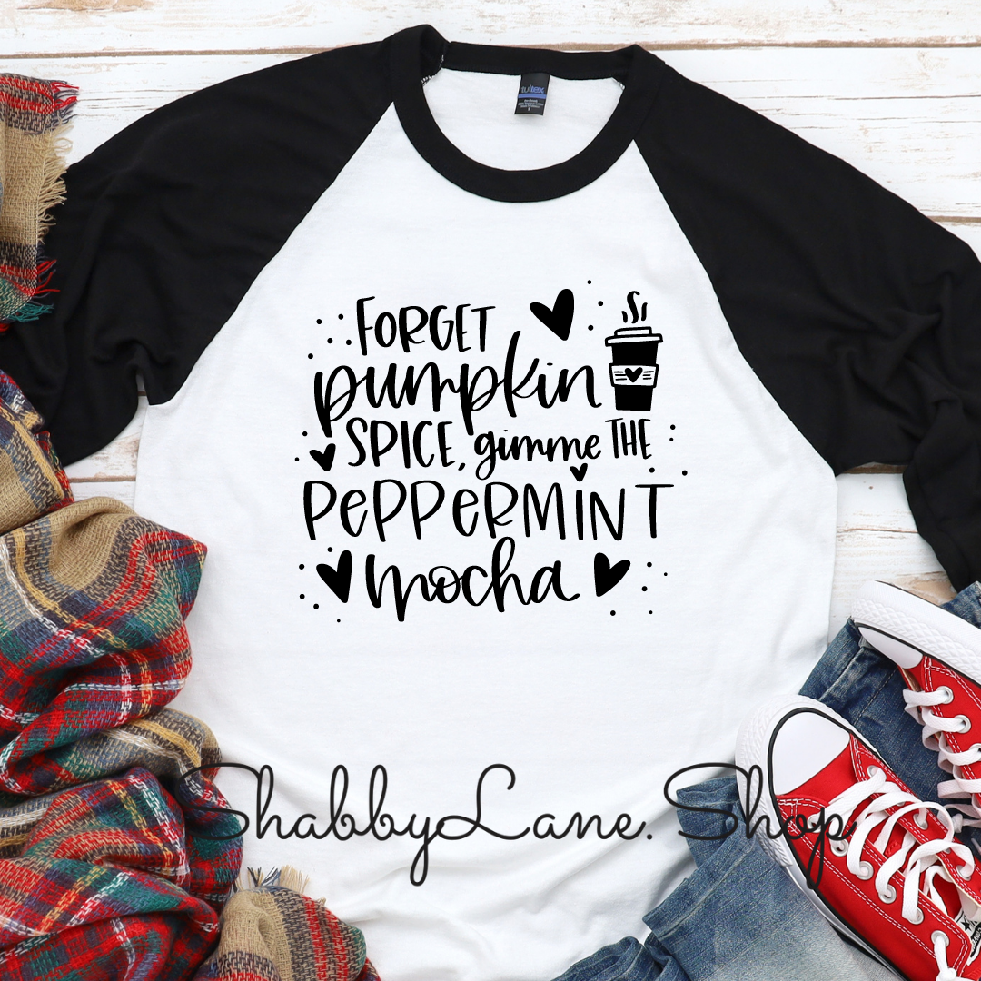 Gimme peppermint mocha - black sleeves tee Shabby Lane
