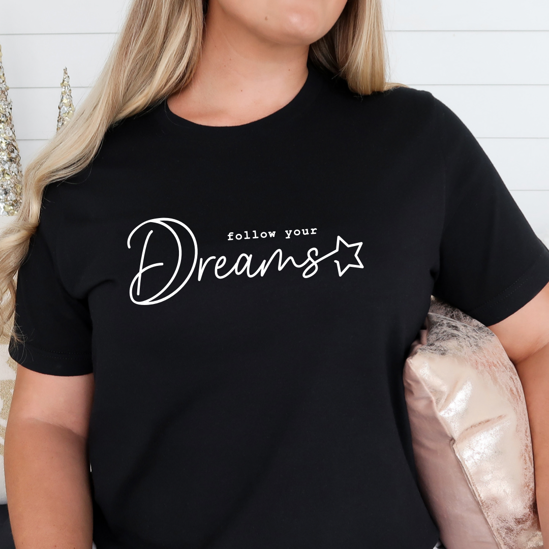 Follow your dreams - black T-shirt tee Shabby Lane