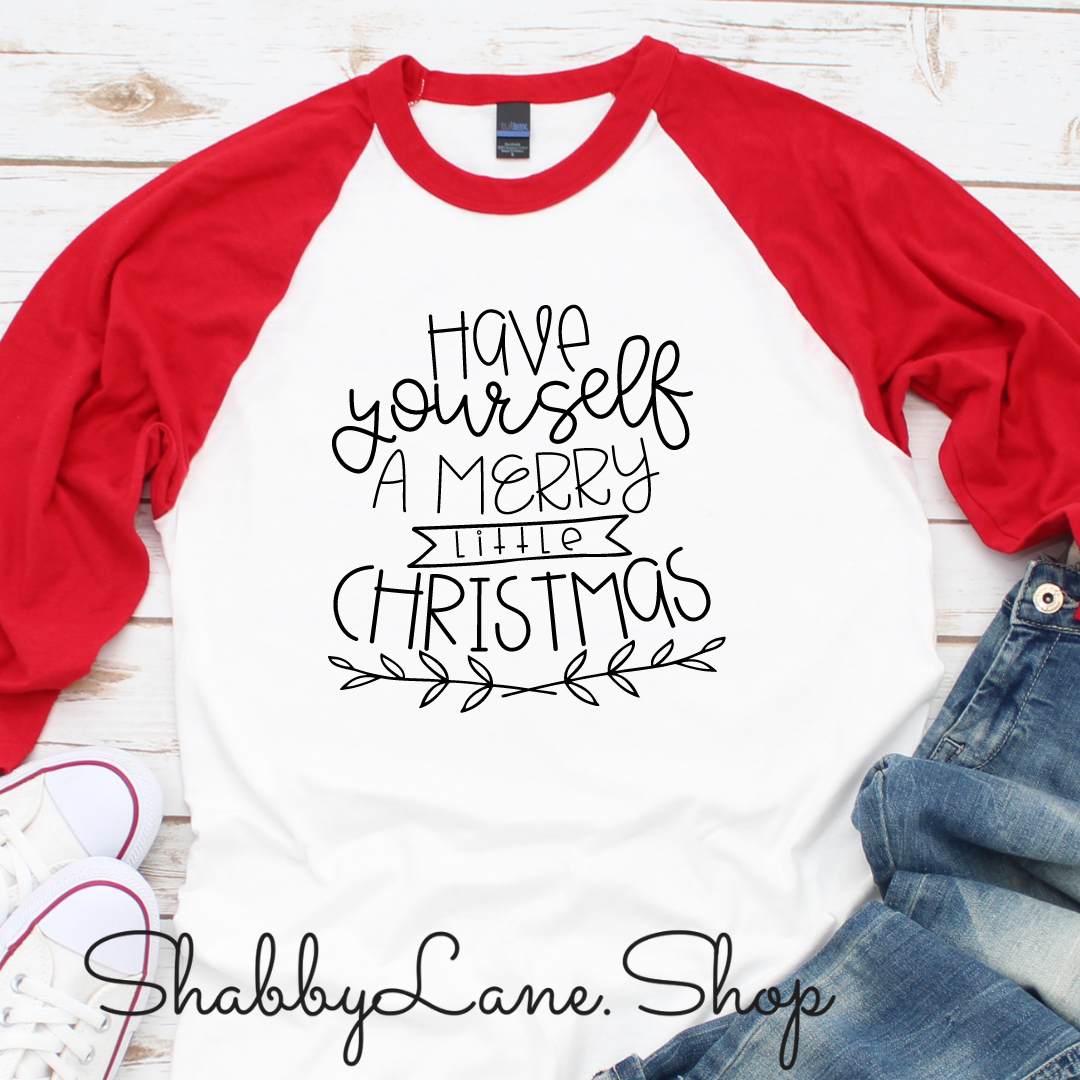 Have yourself a Merry little Christmas - red sleeves tee Shabby Lane