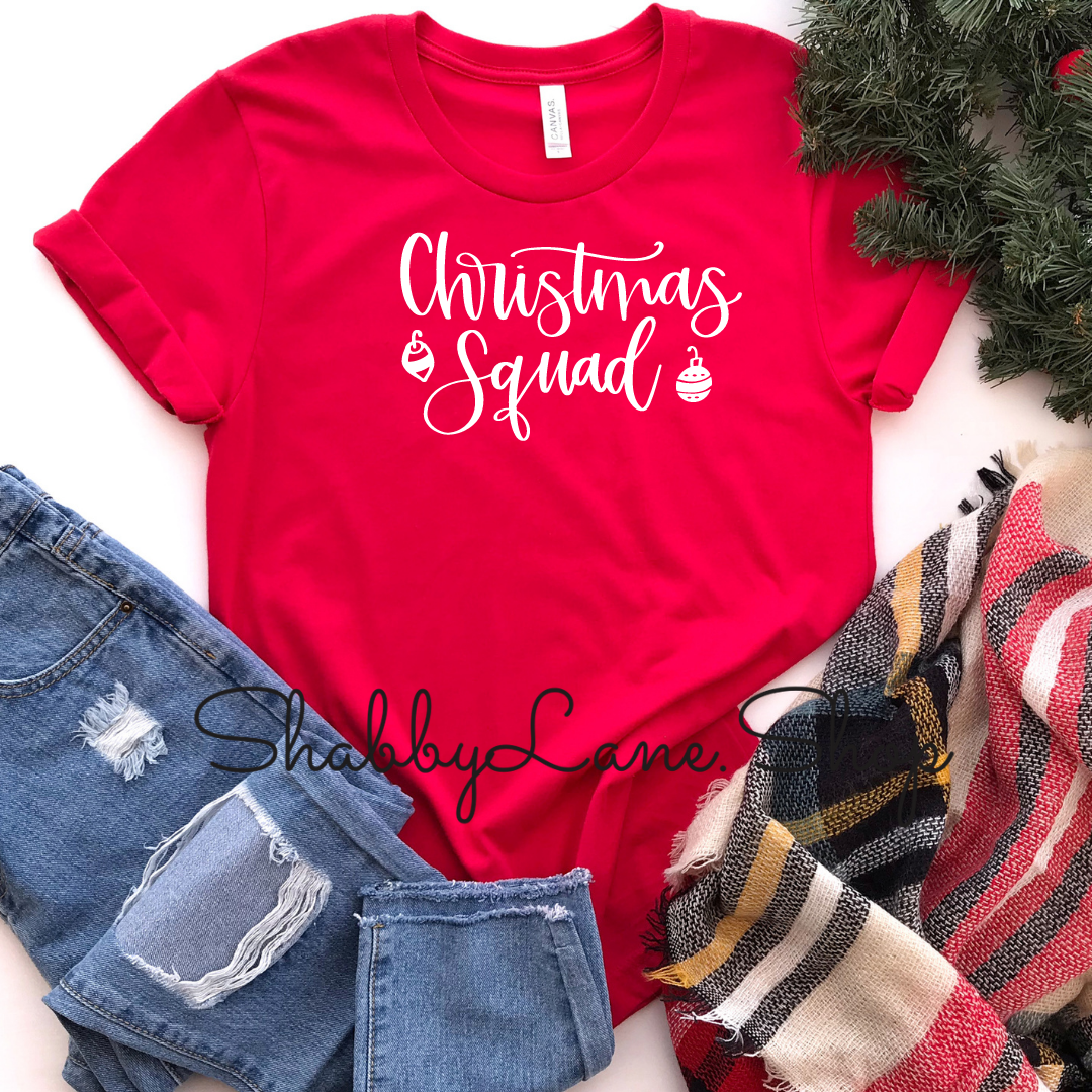 Christmas Squad- Red Short Sleeve tee Shabby Lane