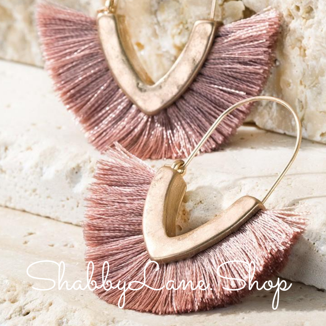 Tassel Earrings - Dusty Rose Earrings Shabby Lane