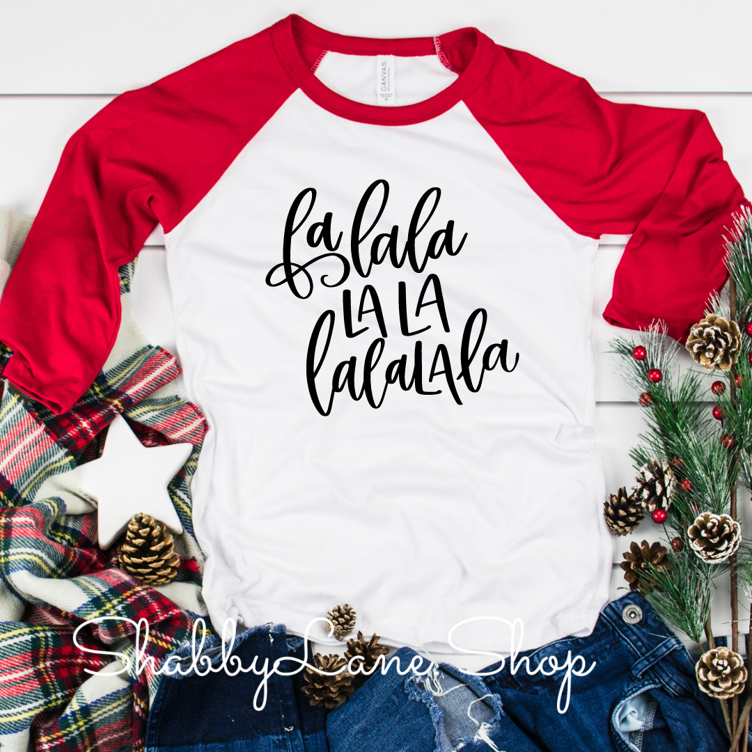 Falalala - red sleeves tee Shabby Lane