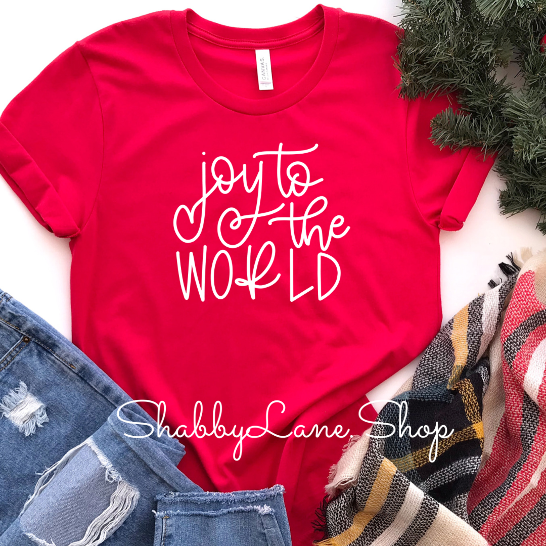 Joy to the world - Red Short Sleeve tee Shabby Lane