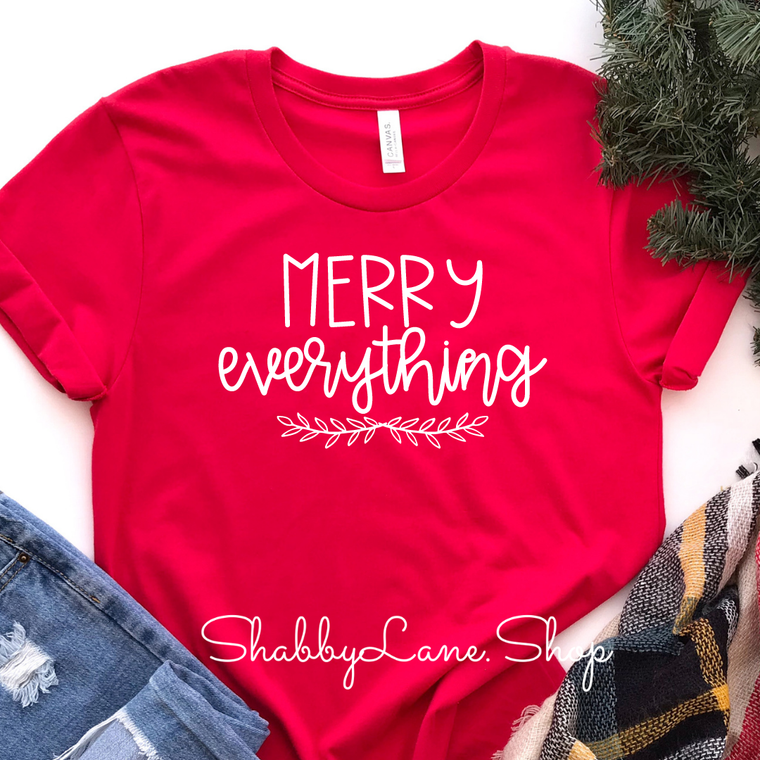 Merry everything - Red Short Sleeve tee Shabby Lane