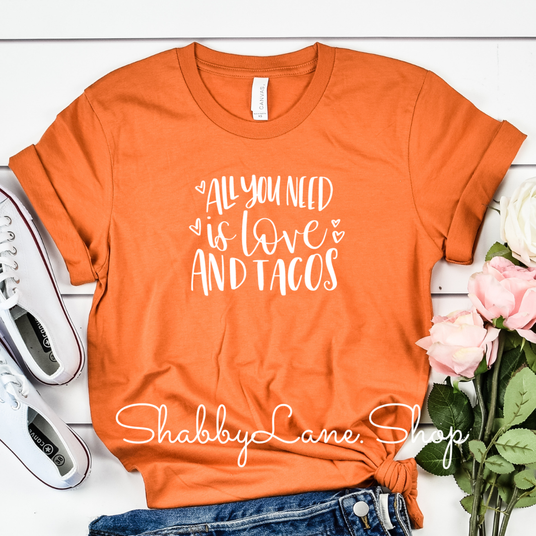 Love and tacos - Orange tee Shabby Lane