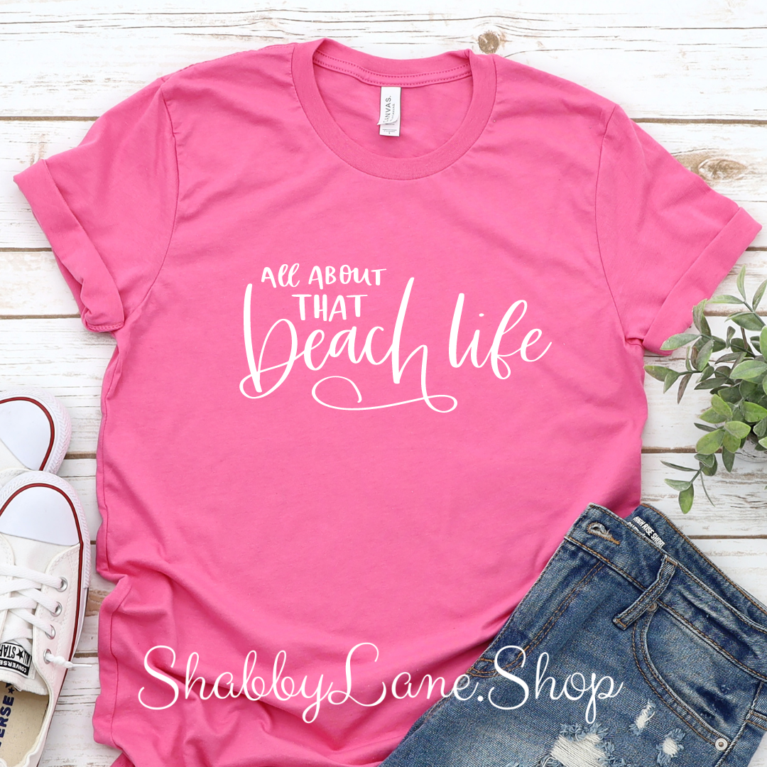 All about that beach life - Pink T-shirt tee Shabby Lane